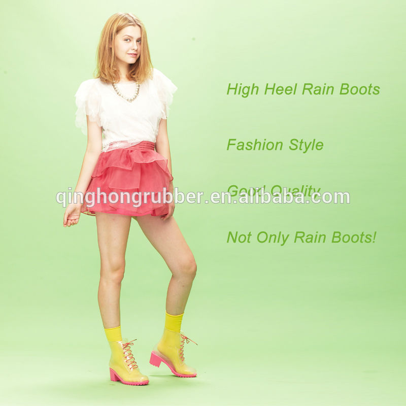 Best Selling PVC Women Rain Boots/Women High Heel Rain Boots