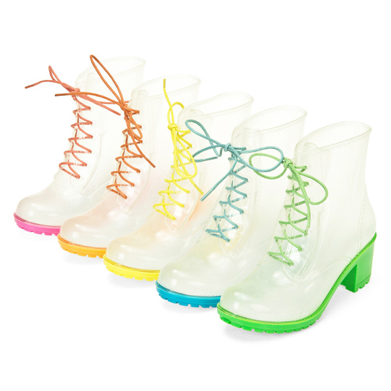 2013 fashion transparent ladies rain boots, Women Rain Boots