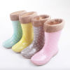 Warm Jelly Hunting Rain Boots, Plastic Polka Dots Rain Boots Shoes Supplier