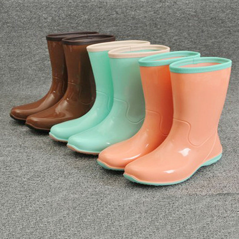 Warm Jelly Hunting Rain Boots, Plastic Polka Dots Rain Boots Shoes Supplier