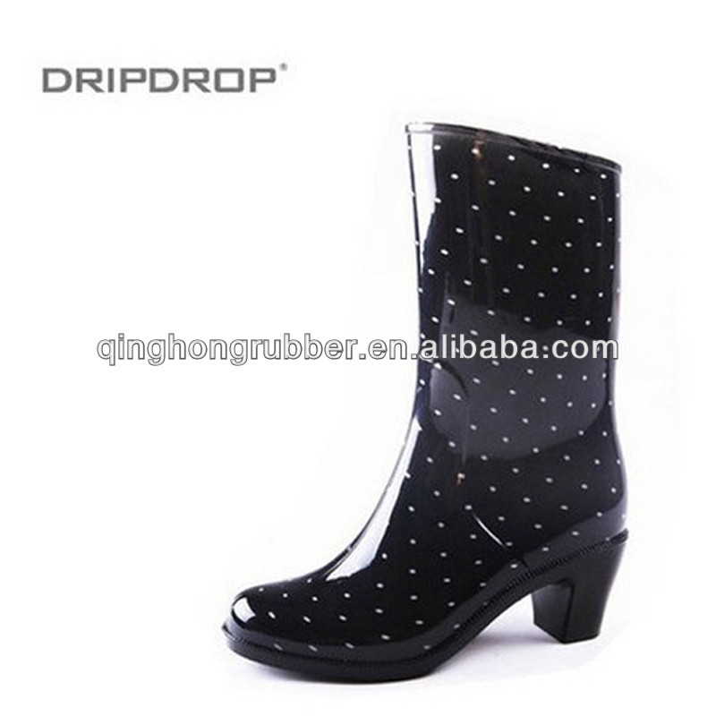 women shoe/rain boots heel/ wellington rain boots