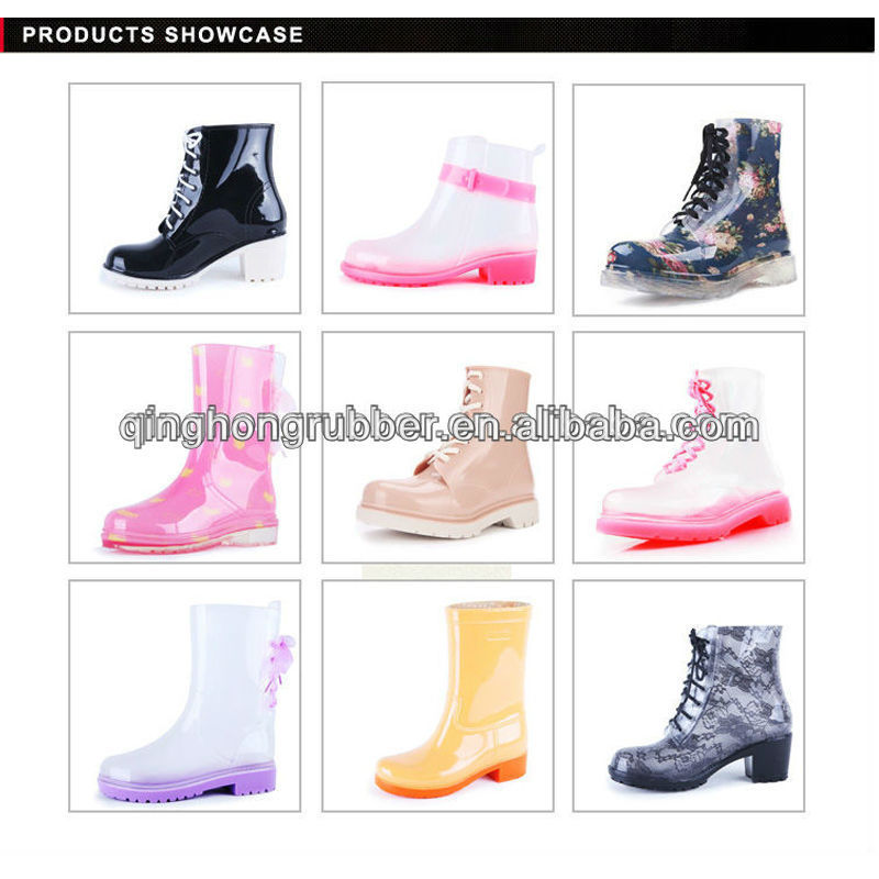 Ladies high heel rainboots, woman shoe