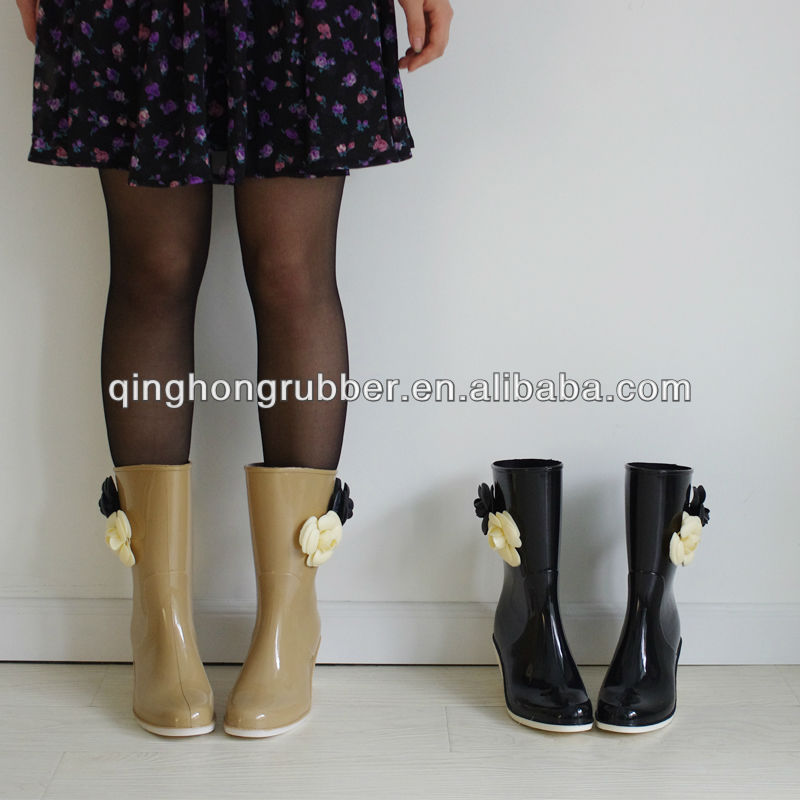 Ladies high heel rainboots, woman shoe