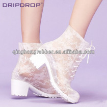 PVC lace rain clear boots
