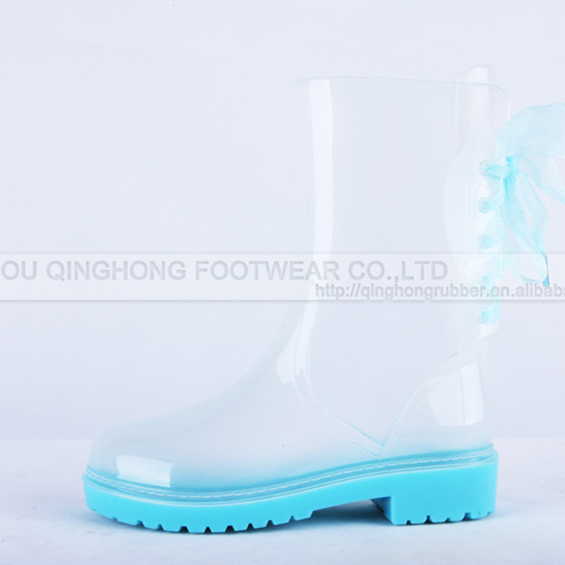 Car Gift Women Jelly Rain Boots/Transparent Clear boots for USA