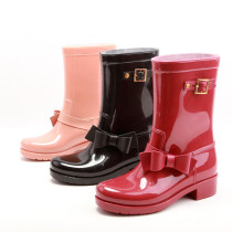 Wellington Rain Boots, PVC Jelly Boots with Bowknot, Colorful Hunting Boots New Styles