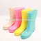 Factory wholesale fashion colorful pvc rivet lady rain boot