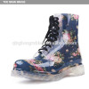Fashion transparent pvc wiith floral pattern decorative rain boots