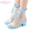 fashionable ladies transparent rain boots