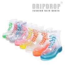 fashionable ladies pvc transparent rain boots