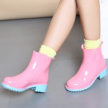 2015New Fashion low cut rain boots Environmental sex mature women rose pink fashion rain boots PVC women rain Boots