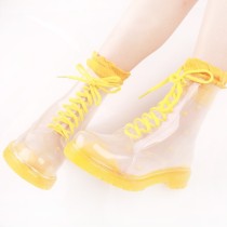 2015 latest design fashion PVC rain boots PVC high heel rain boots Transparent rain boots