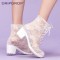 2015 latest design fashion PVC rain boots PVC high heel rain boots lace rain boots