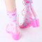 2015 latest ankle clear high heel rain boots for women