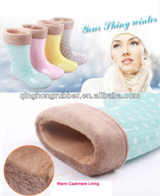Warm rain boots for women in winter