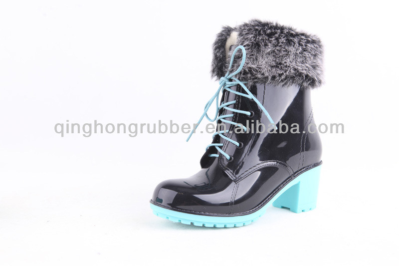 New style Women ankle PVC transparent clear rain boots