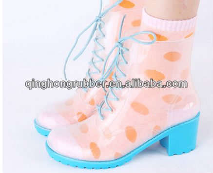 2014 spring clear high heel shoe, latest rain boot