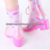 women waterproof short rain boots, high heel ladies half boots