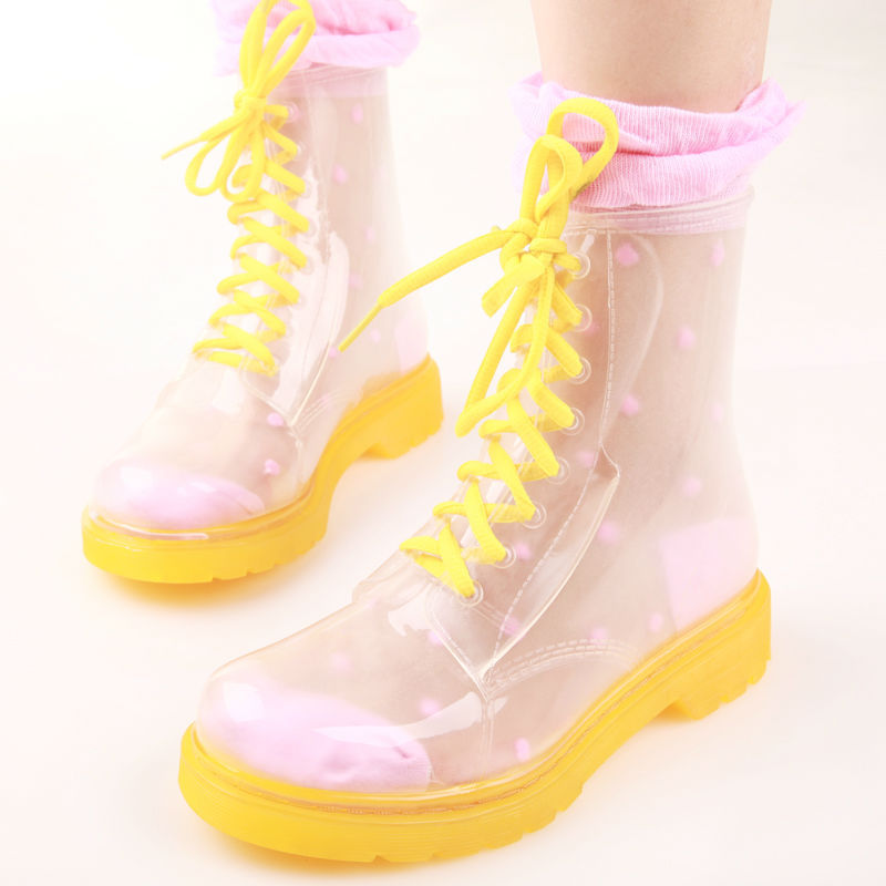 Fashion Candy Clear Crystal Rain Boots for girl