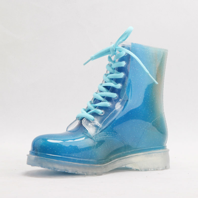 Hot Sales Women PVC Rain Boots/ Rainbow Clear Rain Boots