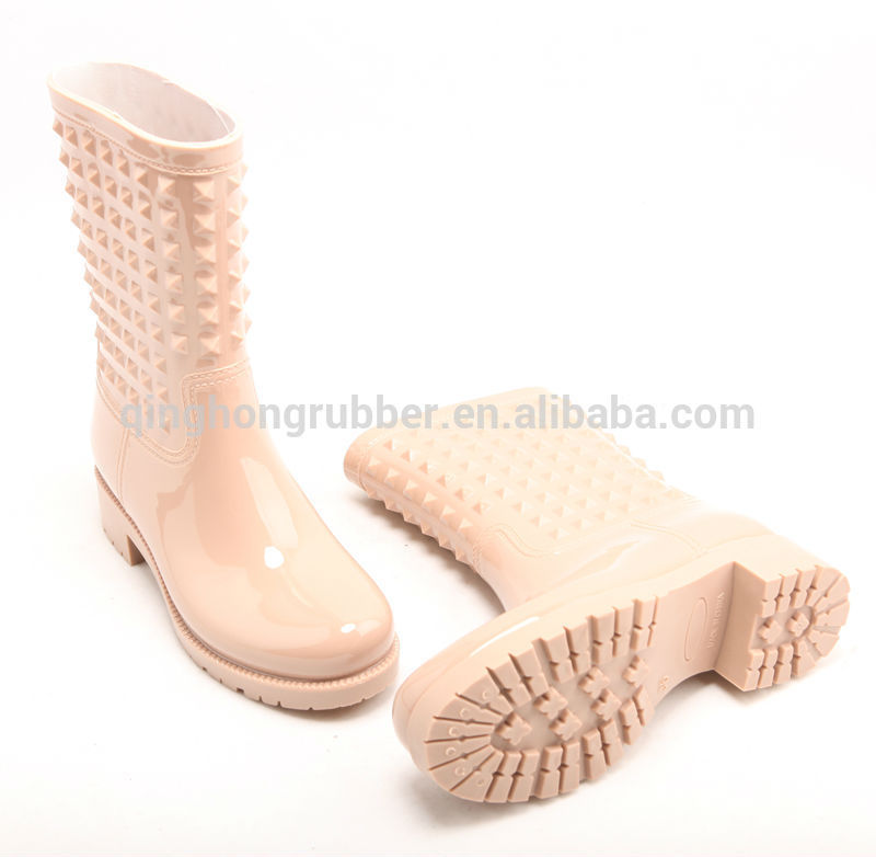 2014 Fashion New Design PVC Ladies Rain Boots