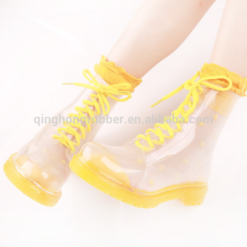 2014 New Products Wholesale Clear Shiny Dancing Rain Boots