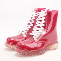 Hotsale Nice Durable Good Quality PVC Women Cheap Red Rain Boots, Clear Red Boots