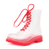 Women Ankle Elastic Rain Boots, PVC Wellington Boots, Transparent Rain Boots