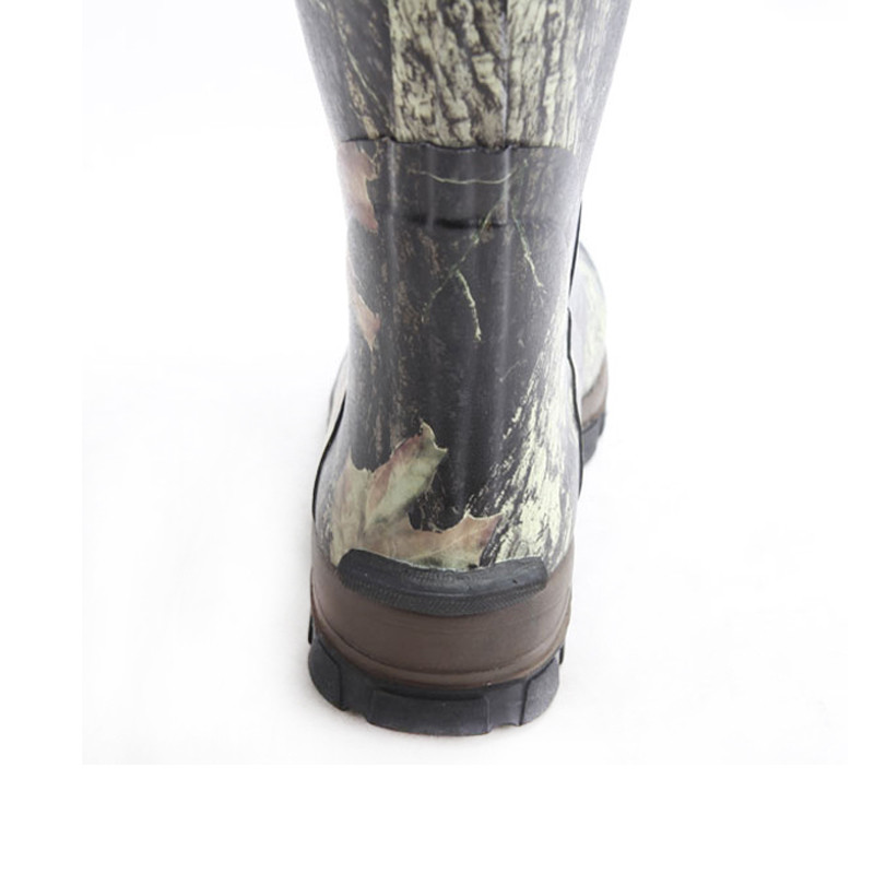 Good Quality Neoprene Lining Camo Waterproof Hunting Rain Boots