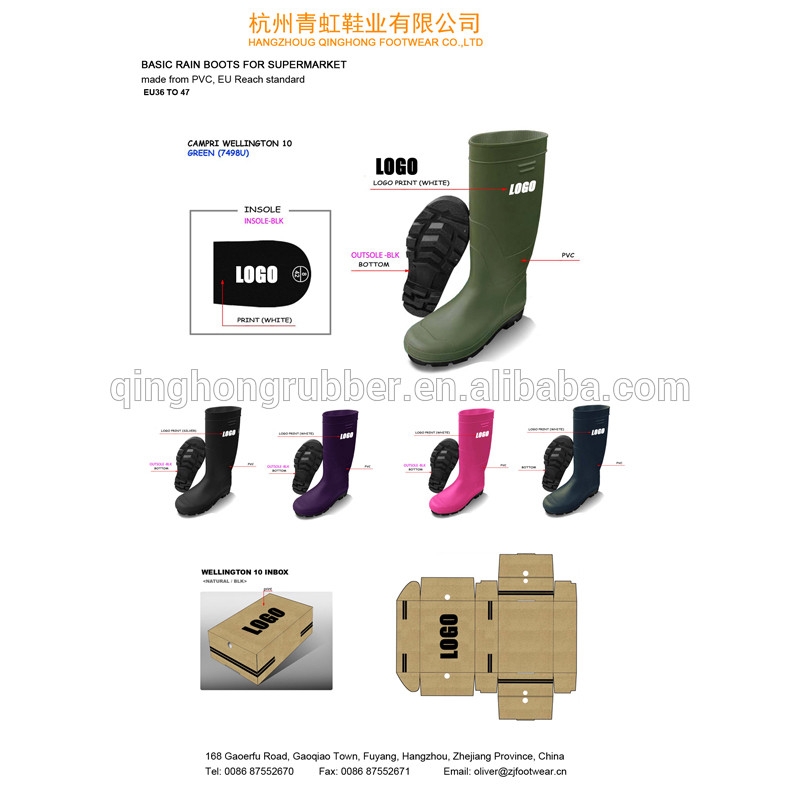 PVC Gumboots with Safety Toe Cap
