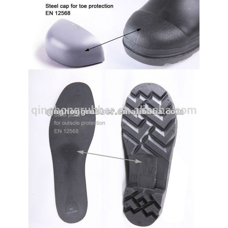 High quality CE20345 REACHED STANDARD steel toe steel mid plate Nitril PVC gunboots