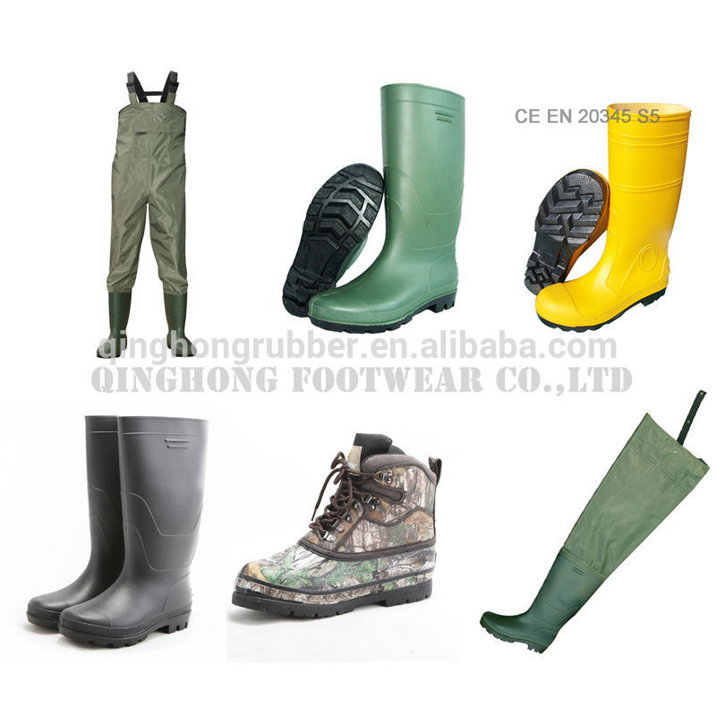 High quality REACHED STARDARD green/black PVC gun boots