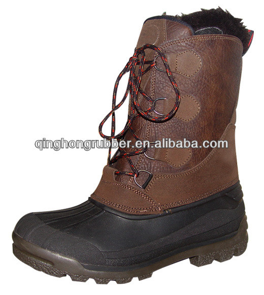 russian leather snow winter boots