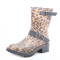 PVC Rain Boots, Fashion Leopard Grain Locomotive Shoes