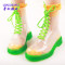 PVC Transparent Clear Wellington Women Colorful Rain Boots