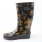 bright printing rubber rain boots for women