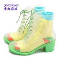transparent pvc woman rain boots from factory