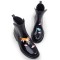 2017 new style black pvc short cut rain boots with cute animals