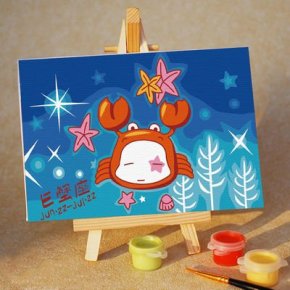 Caliente venta del regalo del arte para colorear por números diy venta al por mayor fuentes del arte mini determinado de la pintura con caballete