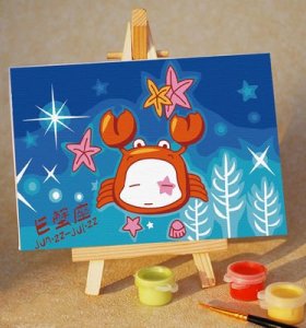 hot selling craft gift coloring by numbers diy wholesale craft supplies mini painting set with easel