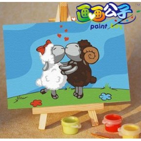 Mini pintura al óleo con caballete caliente venta del regalo del arte para colorear por números diy venta al por mayor del arte suministros