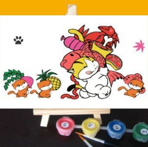 Painting for kids beginner painting set 10*15 mini size oil painting by number set with wood easel