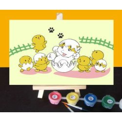 De la pintura nueva moda para niños mini caballete de madera pintura al óleo por números kit