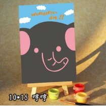 wholesales painting by numbers children cartoon mini easel canvas painting oil painting gift set