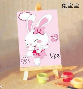 Großhandel a171 kaninchen bild tier-design malen nach zahlen auf Leinwand mit holz staffelei