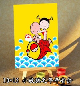 yiwu wholesales diy painting by numbers mini oil painting by number with easel cartoon picture