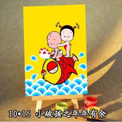 yiwu wholesales diy painting by numbers mini oil painting by number with easel cartoon picture