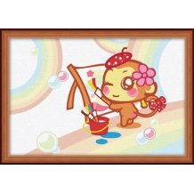 canvas oil painting cartoon animal design wholesales diy painting by numbers