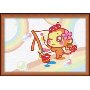 canvas oil painting cartoon animal design wholesales diy painting by numbers