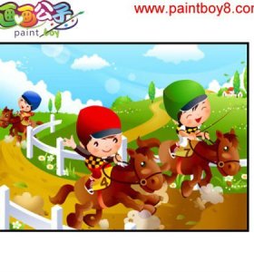 hot selling craft gift coloring by numbers cartoon horse diy wholesale craft supplies